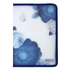 Папка-конверт на блискавці А4 "BuroMAX" /BM.3980-03/ матов. пластик, ARABESKI, темно-синій (1/12/144)