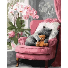 Картина за номерами "Ідейка" /KHO6953/ "Муркотливий котик" 40*50см Картина за номерами "Ідейка" /KHO6953/ "Муркотливий котик" 40*50см