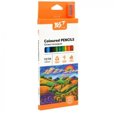 Олівці кольорові "Yes" 24 кол./12шт /290755/ "Orange Line" з точилкою (1/12/240)