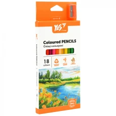 Олівці кольорові "Yes" 18 кол. /290739/ "Orange Line" з точилкою (1/8/160)