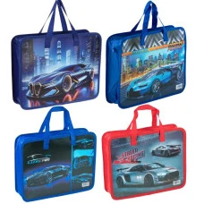 Папка-портфель на блискавці "JO" /DSCN4058/ "Sportcar" 32*26*8см мікс (1/12)