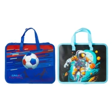 Папка-портфель на блискавці "JO" /DSCN4060/ "Football&Space" 32*26*8см, мікс (1/12)