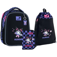 Набір "Kite" /SET_HK26-555S-3/  рюкзак + пенал + сумка для взуття 555 Kuromi-3 (1/4)