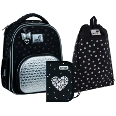 Набір "Kite" /SET_K26-556M-2/ рюкзак + пенал + сумка для взуття 556 Black&Silver (1/4) Набір "Kite" /SET_K26-556M-2/ рюкзак + пенал + сумка для взуття 556 Black&Silver (1/4)