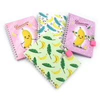 Блокнот на спирали с замочком 11*15см "JO" /64950/ "Banana" микс4 (1)