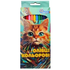 Олівці кольорові "JO" 12 кол. /7303-12B/ дерево "Кошеня" упаковка картон (1/12/240)