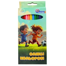 Олівці кольорові "JO" 12 кол. /7303-12C/ дерево "Футбол" упаковка картон (1/12/240)