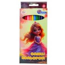 Олівці кольорові "JO" 12 кол. /7303-12E/ дерево "Принцеса" упаковка картон (1/12/240)