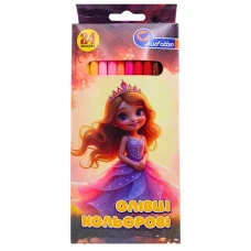 Олівці кольорові "JO" 24 кол. /7303-24E/ дерево "Принцеса" упаковка картон (1/6/120)