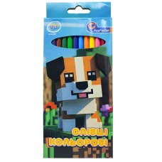 Олівці кольорові "JO" 12 кол. /1051-12C/ пластик "Песик" упаковка картон (1/12/240)