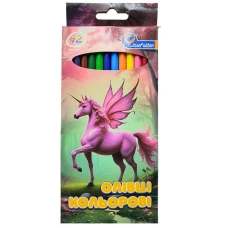 Олівці кольорові "JO" 12 кол. /1051-12D/ пластик "Єдиноріг" упаковка картон (1/12/240)