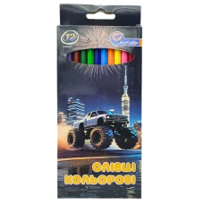 Олівці кольорові "JO" 12 кол. /1051-12F/ пластик "BigFoot" упаковка картон (1/12/240)