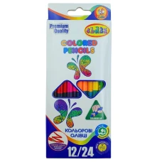 Олівці кольорові "CLASS"  24 кол./12шт /1912/24/1C/  PREMIUM ДВОСТОРОННІ трикутні (1/12/240)