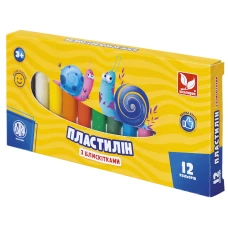 Пластилін восковий "Школярик" 12 кол. круглий з блискітками /303107001-UA/ 156 г (1/24)