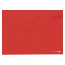 Папка-конверт на кнопці В5 "ECONOMIX" /E31302-03/ 180 мкм, фактура "глянець", червона (12/180)