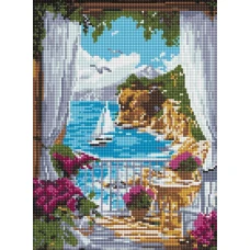Алмазная мозаика "Идейка" /AMO8134/ "Солнечная гавань" 30*40см