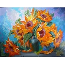Алмазная мозаика "Go to art" /177029/ "Букет подсолнухов" 40*50см на подрамнике