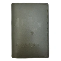 Обкладинка Паспорт "4PROFI" /19853/476/ шкірзам, Рassport UA на мапі  хакі тиснення