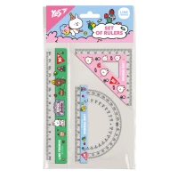 Набір лінійок "Yes" /370676/ "Line friends" лін.15; трик.8*8; трансп./ прозорий кольоровий (1/25/400)
