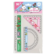Набір лінійок "Yes" /370676/ "Line friends" лін.15; трик.8*8; трансп./ прозорий кольоровий (1/25/400)
