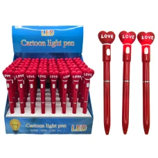 Ручка кулькова /7026-28/  світиться "Серце" (48)