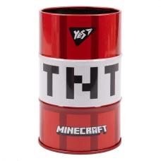 Стакан-підставка для ручок "YES" /470497/ "Minecraft бочка", метал. (1/50/100)