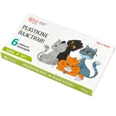 Пластилін 6 кол. 96г "ROSA Kids" /302101/ Cats, зі стеком (1/15)