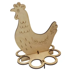 Заготовка "Пасха Подставка Курица на 8 яиц", / В-0297 /, фанеры., 21 * 23см
