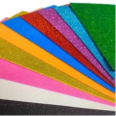 Флексика (фоаміран) "Діамантові ручки" /200581/ ЕВА 1,8-2,0мм  з глітером МІКС (10арк.) (1/100)