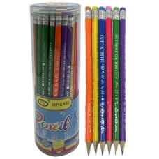 Олівець ч/г /HW-036-B/ НВ з гумкою "Трикутний" 48шт. в банці (48/2880)