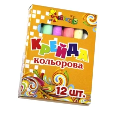 Крейда кольорова 12 шт./6 кол. неЗНАЙКА "Leader" /825510/7051-16/8051-12/ (1/12/360)