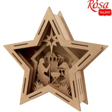 Заготовка "Rosa Talent" /677/ велика 3D зірка-композиція "Сцена Різдва", ДВП, 33*10*32см