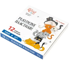 Пластилін 12 кол. 192г "ROSA Kids" /302102/ Cats, зі стеком (1/20)