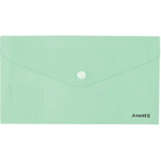 Папка-конверт на кнопці DL "Axent" /1414-18-A/ Pastelini, м'ятна (12/360)