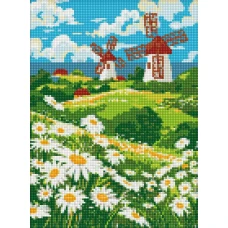 Алмазная мозаика "Идейка" /AMO8148/ "Поле ромашек" 30*40см