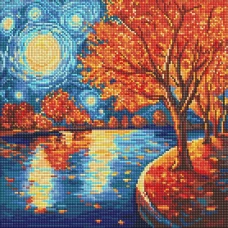 Алмазная мозаика "Идейка" /AMO8333/ "Осенняя ночь" 40*40см