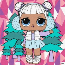 Картина за номерами "Ідейка" /KHO1318/ "LOL Surprise! Winter chill. Snow Angel" 25*25см