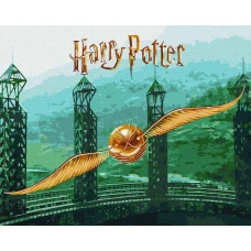 Картина за номерами "Ідейка" /KHO5225/ "Harry Potter: Золотий Снітч з фарбами металік extra" 40*50см