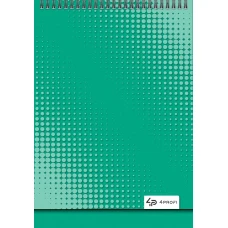 Блокнот A6/40 "4PROFI" /903399/ ## "Color office" green, зверху спіраль, кол.вн.блок, гл/лам, 70г. Блокнот A6/40 "4PROFI" /903399/ ## "Color office" green, зверху спіраль, кол.вн.блок, гл/лам, 70г.