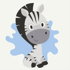Картина з контуром "Brushme" /MBS019/ "Маленьке зебреня" 20*20см Картина з контуром "Brushme" /MBS019/ "Маленьке зебреня" 20*20см