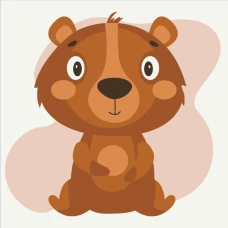 Картина з контуром "Brushme" /MBS023/ "Ведмедик" 20*20см