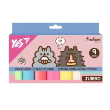 STOCK Крейда кольорова 9 шт. "YES" /400562/ "Pusheen" JUMBO (1/6/48)