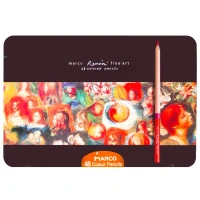 Карандаши цветные "Marco FineArt" 48 цв. /FineArt-48TN/ Renoir, кедр, металлический пенал (3/18)