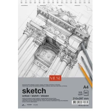 Альбом для ескізів "MUSE" A4/50арк./PB-SC-050-333 спіраль,115 г/м2 (4)