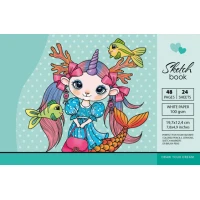 Скетчбук 197х124/24л. "ASH" Чистые, мат.лам. ТВ. Обкл. диз.21562 (100г/м2) (1/10)