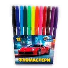 Фломастери "JO" 12 кол. /828-12G/ "Sportcar" ПВХ (1/12/240)