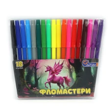 Фломастери "JO" 18 кол. /828-18A/ "Єдиноріг" ПВХ (1/12/144)