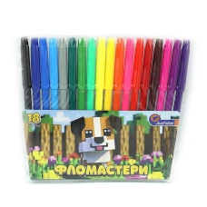Фломастери "JO" 18 кол. /828-18F/ "Песик" ПВХ (1/12/144)
