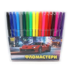 Фломастери "JO" 18 кол. /828-18G/ "Sportcar" ПВХ (1/12/144)