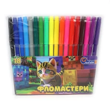 Фломастери "JO" 18 кол. /828-18L/ "Кошеня" ПВХ (1/12/144)